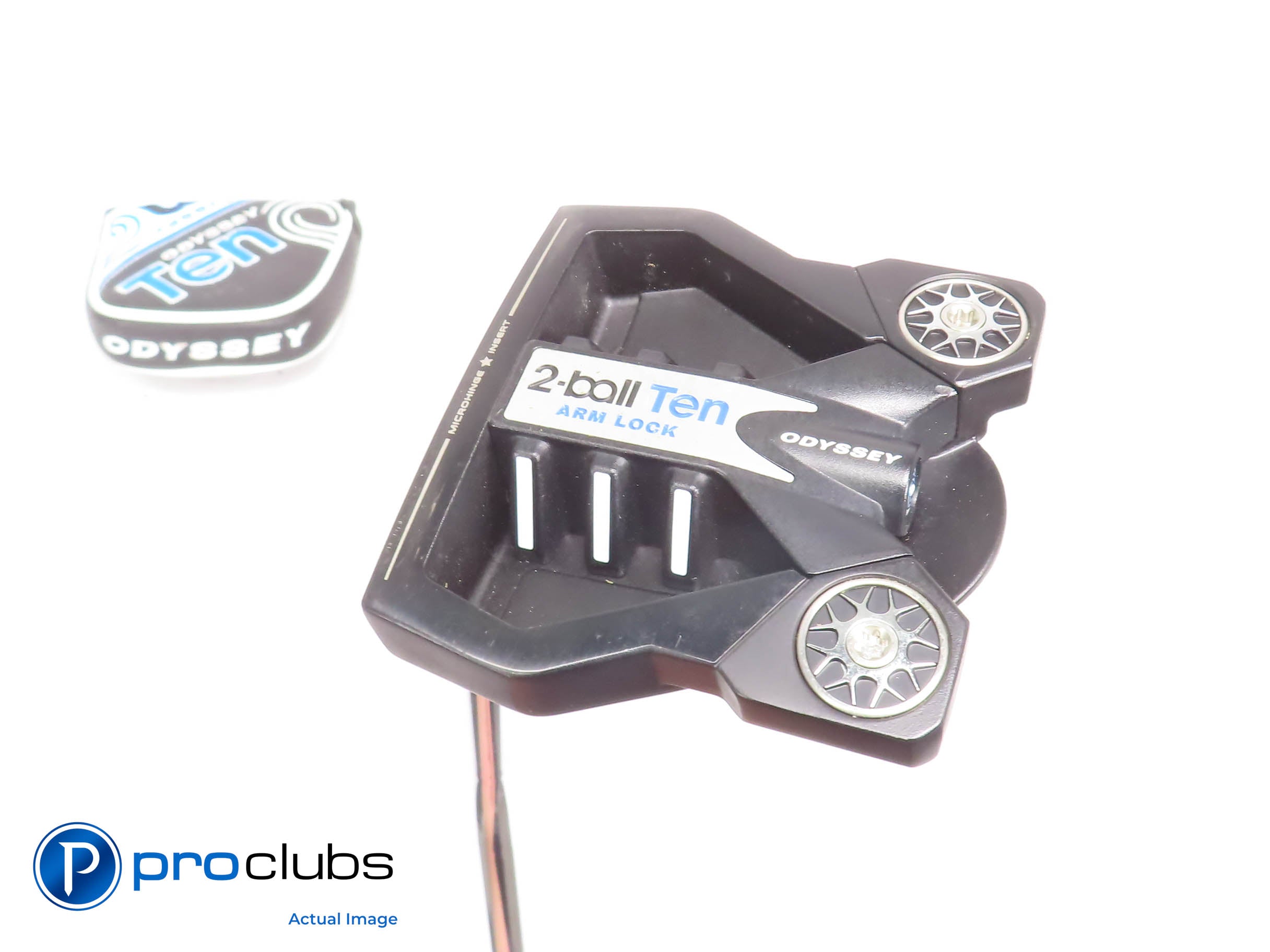 Left Handed ODYSSEY 2-BALL TEN ARM LOCK 33.5" Putter w/COVER #449544
