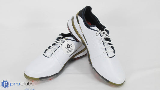 New! Puma Pro AdaptFoam Golf Shoes Size 10 White / Navy Blazer - 408074