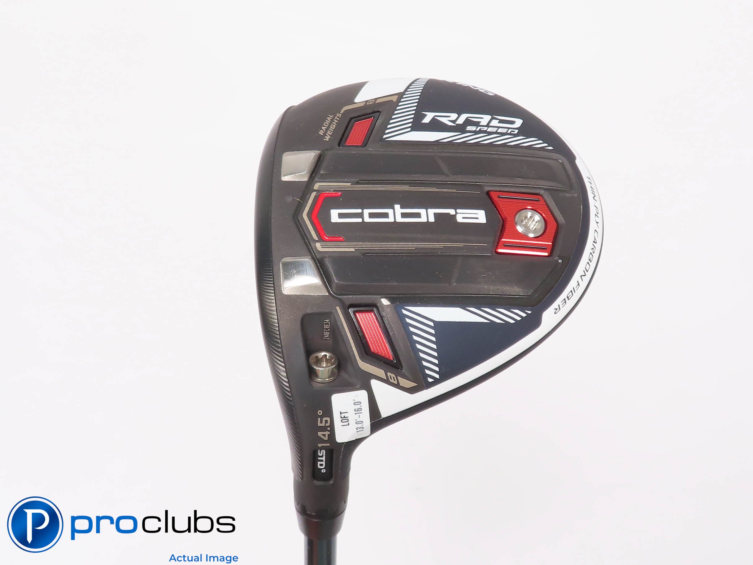 Left Handed Cobra Rad Speed 14.5* 3 Wood - LINQ Red 5F2 Senior Flex - 451099