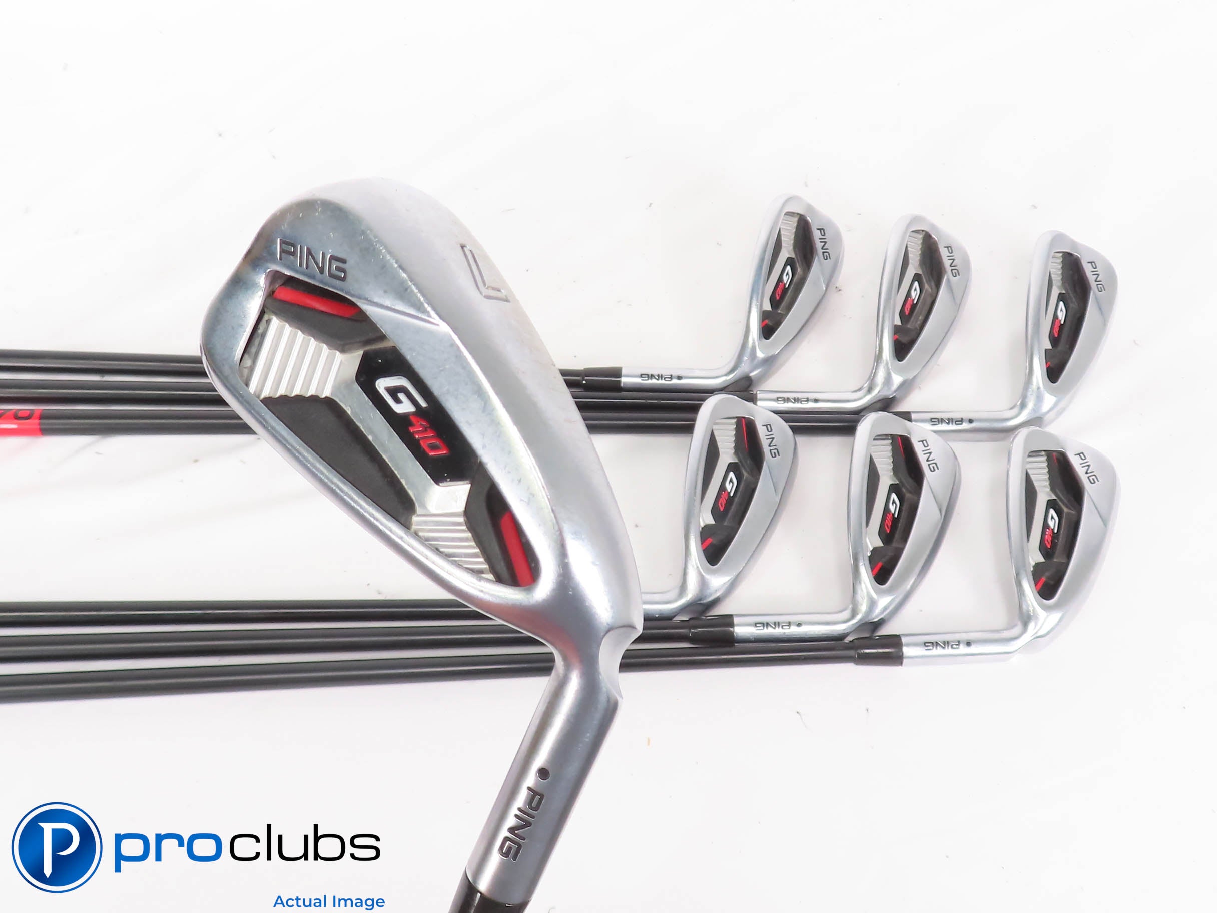 Ping G410 7-PW,UW,SW,LW IRON SET Black Dot - KBS Regular Flex Graph +1/2" 449627