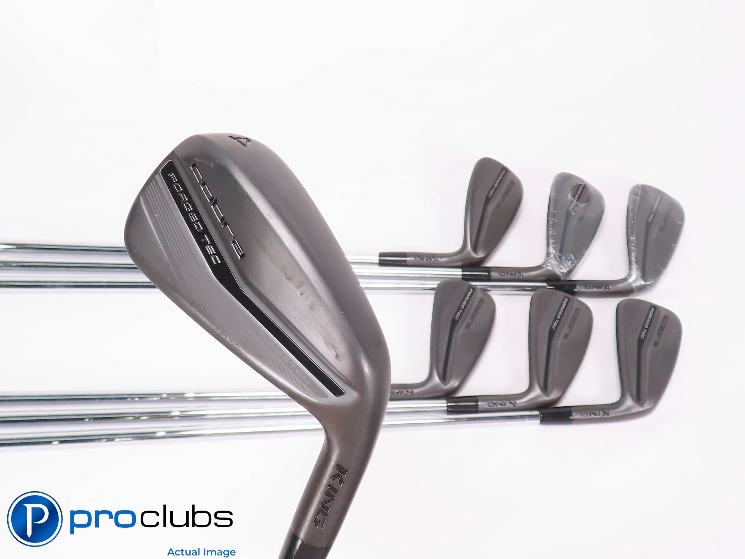 Mint Cobra KING Forged Tec Black 4-PW IRON SET KBS $Taper Lite Stiff Flex 454443
