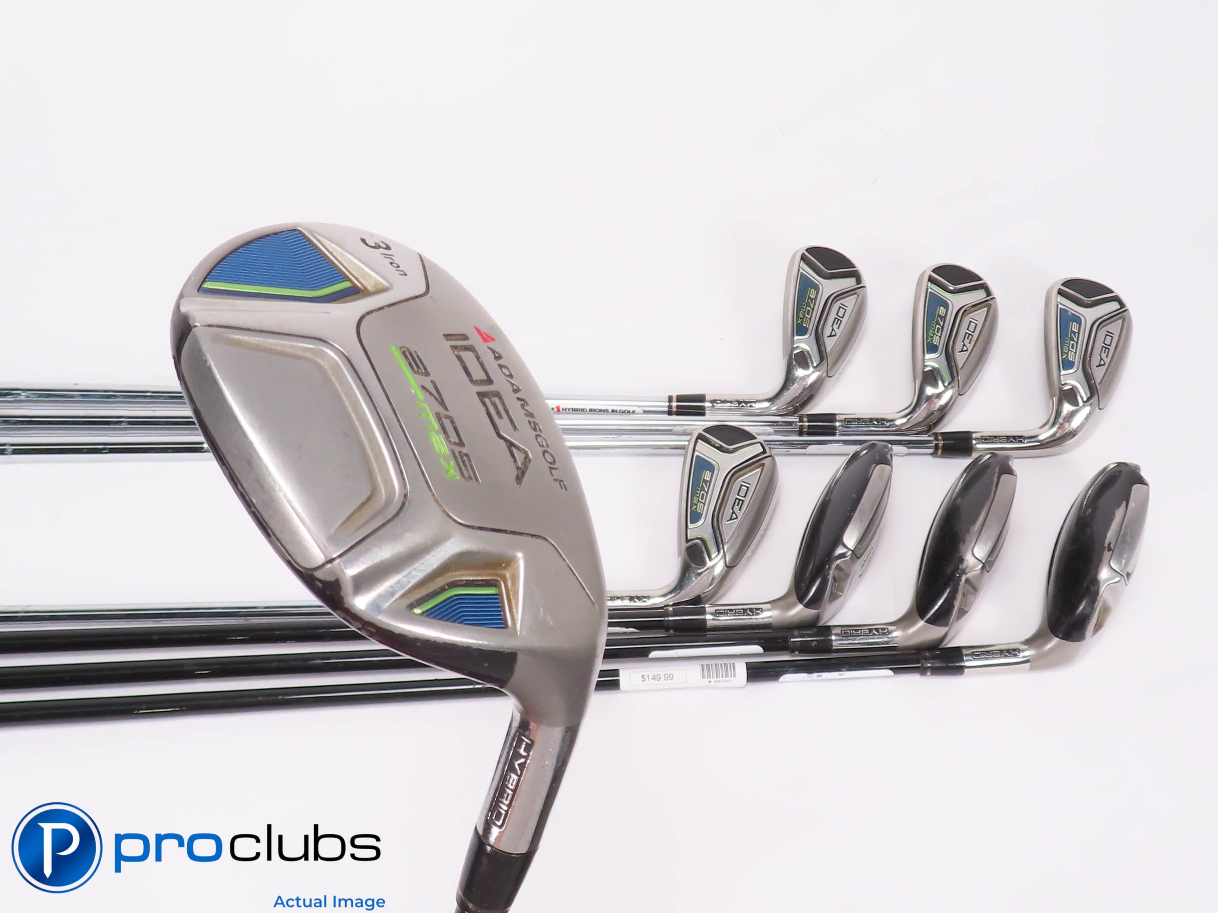 Adams IDEA A7OS M2X 3H,4H,5H,6H 7-PW Combo IRON SET - Regular Flex Graph/Steel