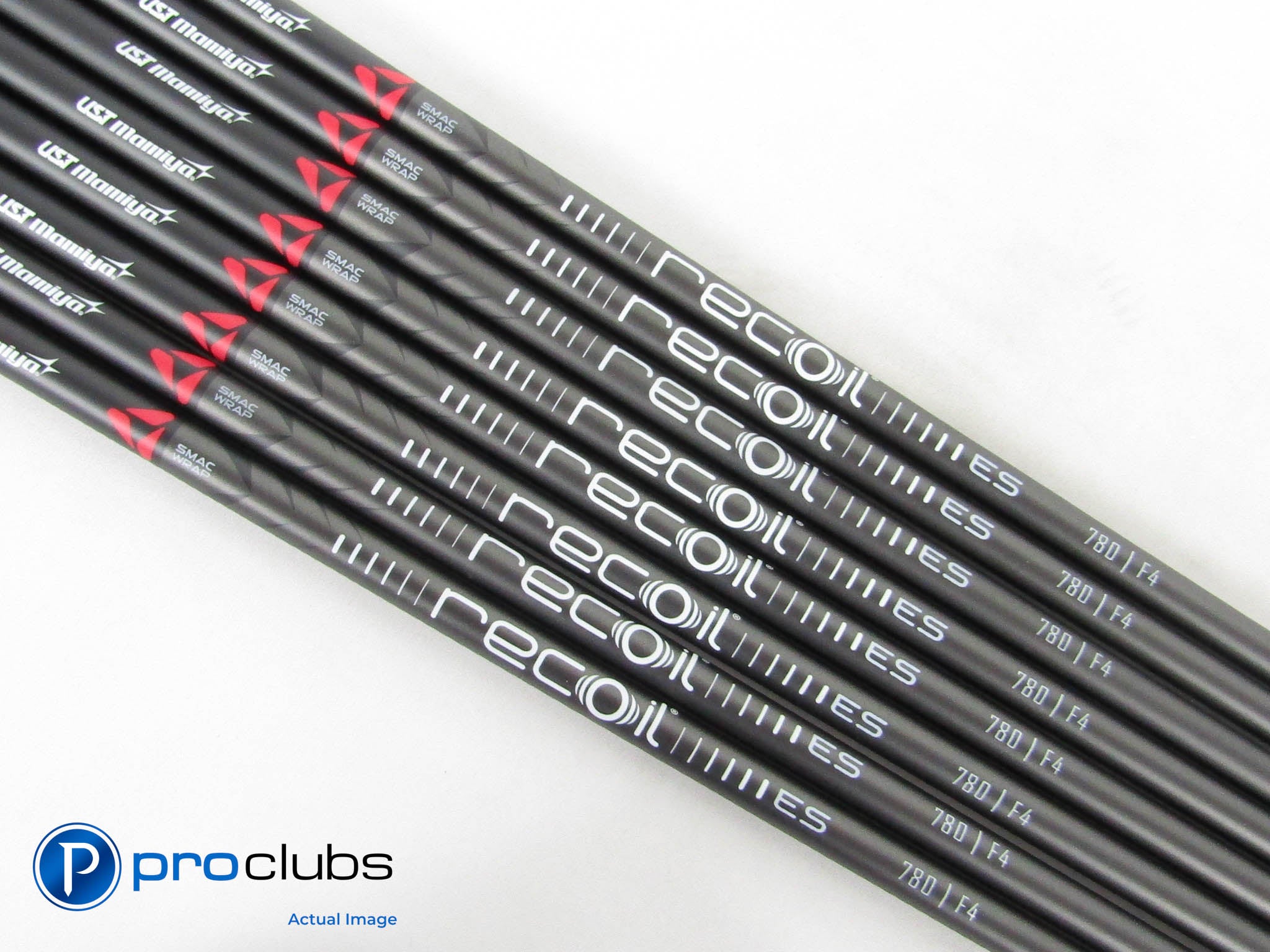 New! 8pc UST Mamiya RECOIL ES 780 F4 Stiff Flex Iron Shaft Set .370" #453675