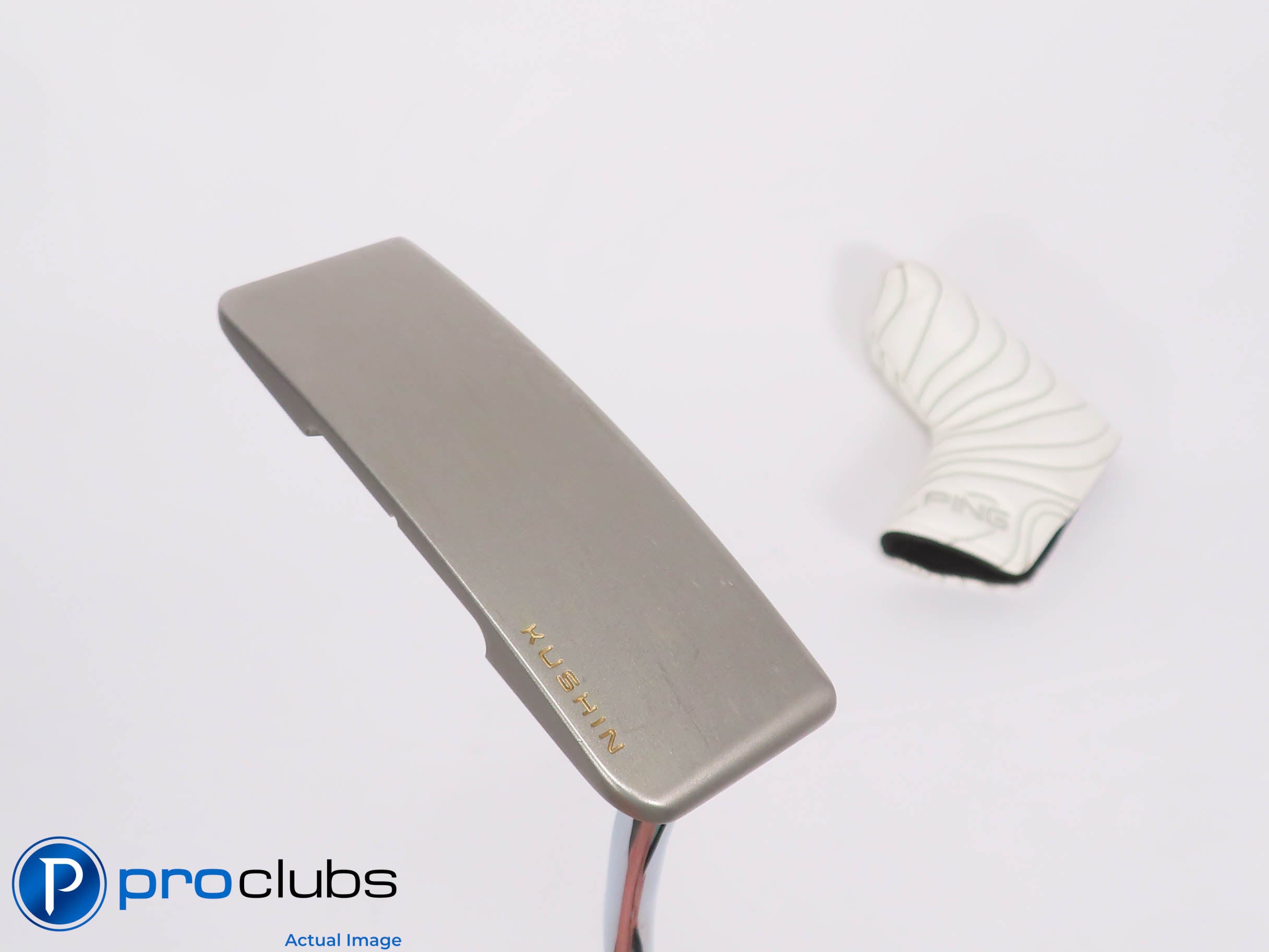 Mint! PING PLD KUSHIN Chrome 35" Putter w/Cover #454979