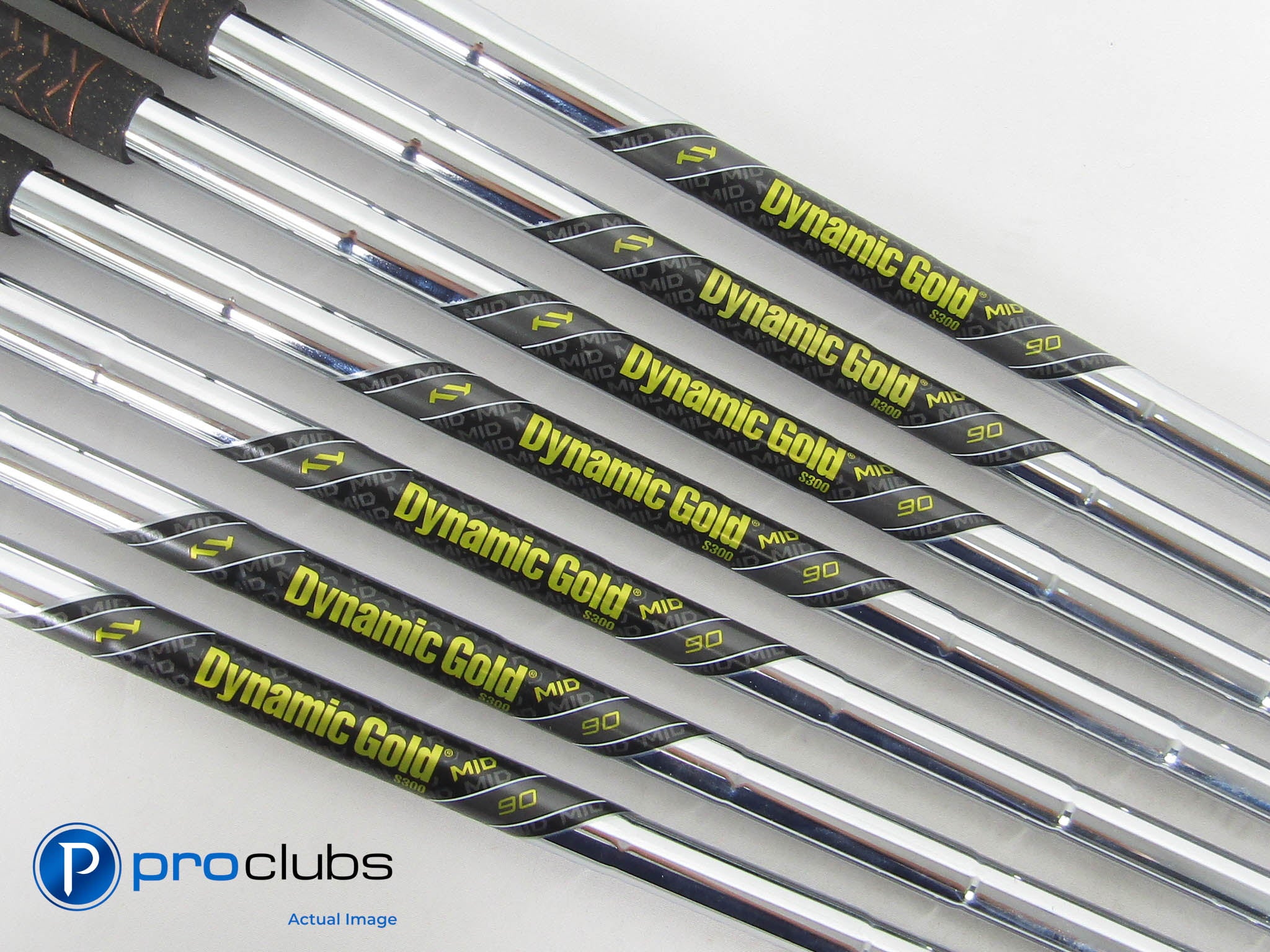 7pc Dynamic Gold Mid 90 R300 Regular Flex Iron Shaft Set .370" Tip #453397