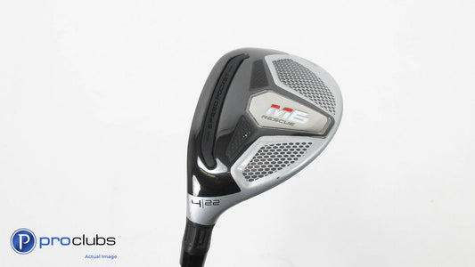 Nice! Left Handed TaylorMade M6 Rescue 22* 4 Hybrid - Atmos Red Reg Flex  338024