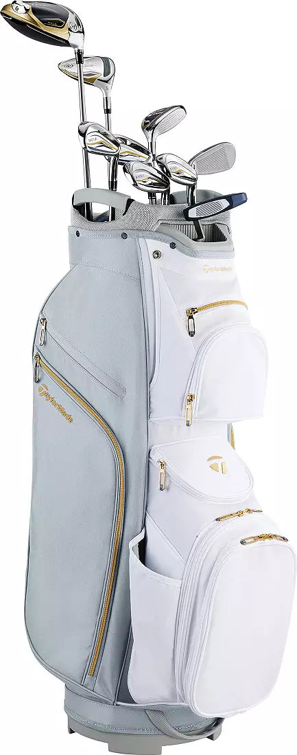 New! Ladies TaylorMade Kalea Gold 10pc Package Set (DR, 5W, 6H, 7-PW, SW, PTR)