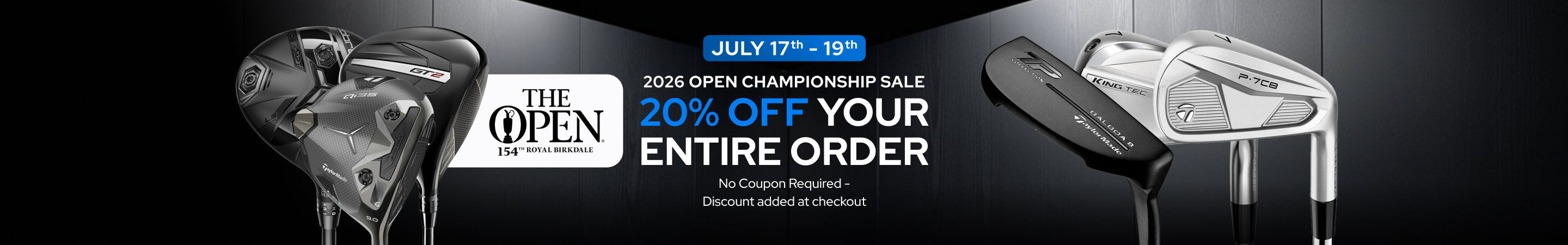The Open Championship Sale banner