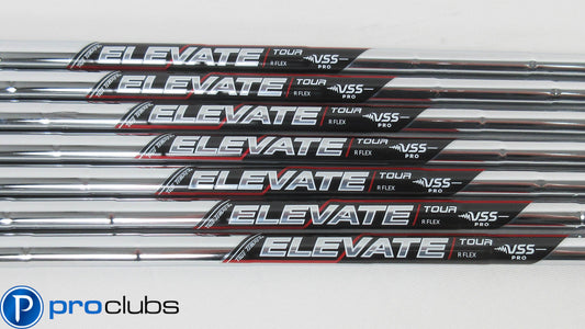 NEW TRUE TEMPER ELEVATE TOUR VSS PRO REGULAR FLEX STEEL IRON SHAFTS 4-PW .355