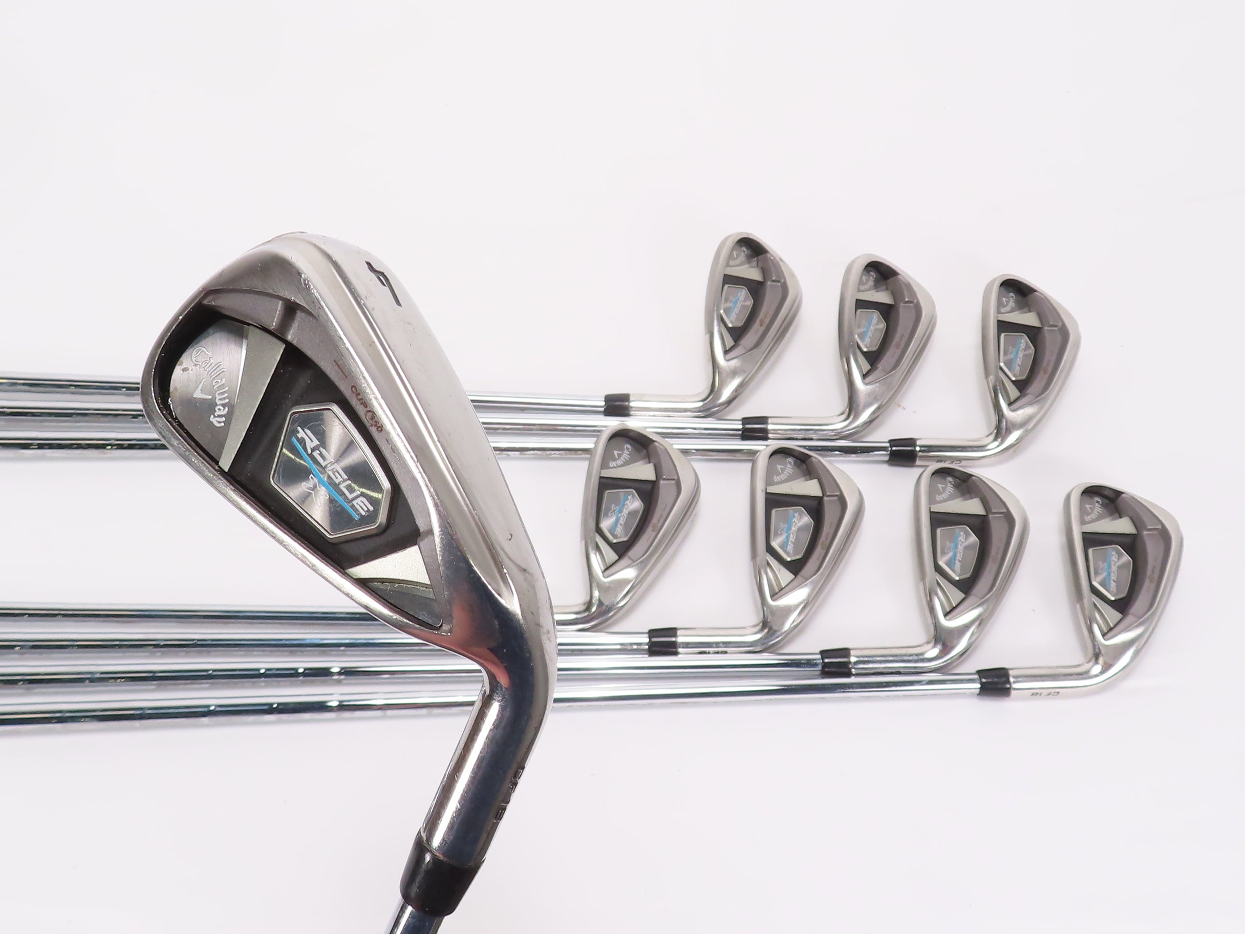 Nice Callaway Rogue X CF18 4-PW,AW IRON SET KBS 90 Stiff Flex Steel -3/4" 464240