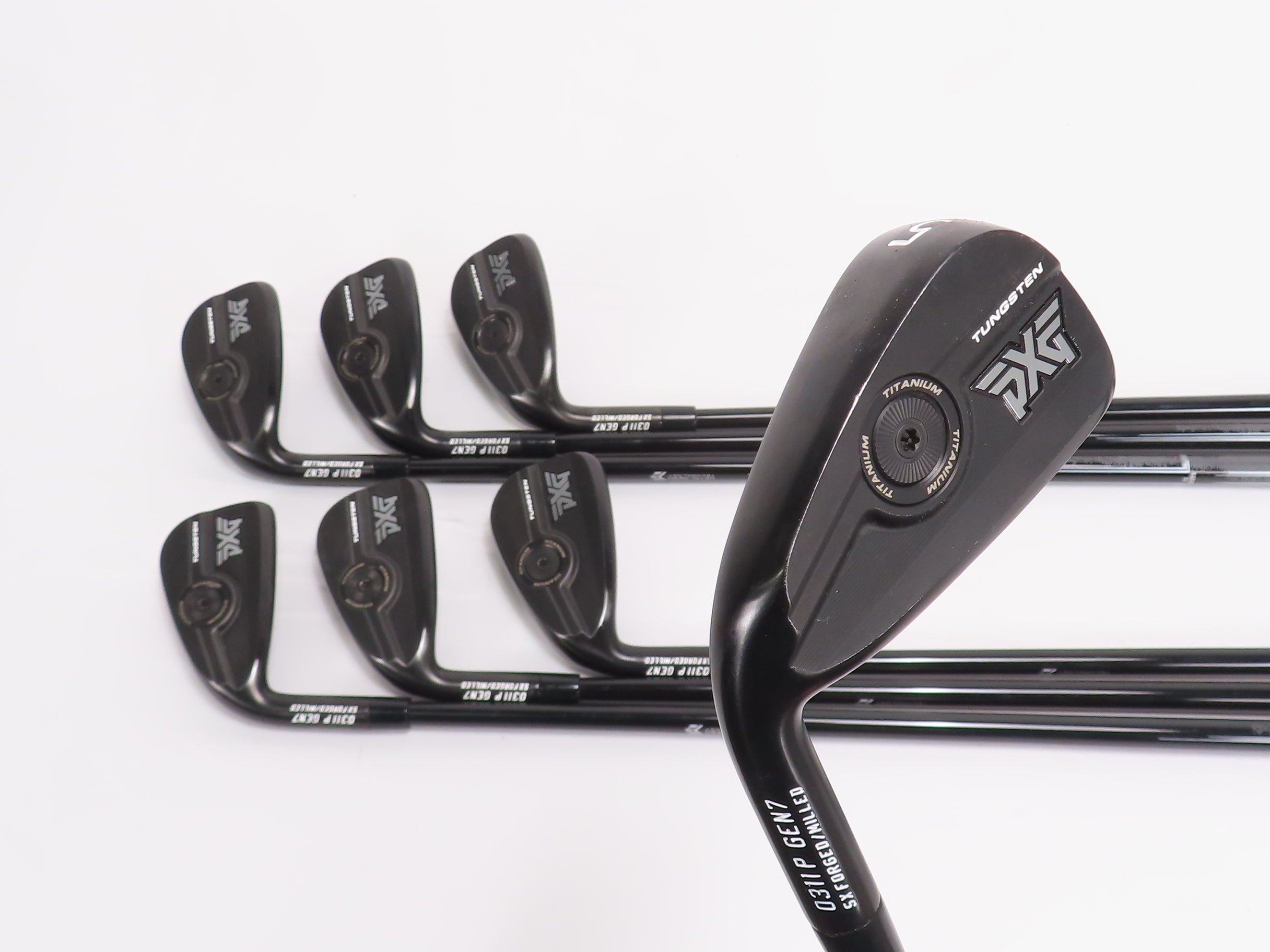 Nice Left Handed PXG 0311P Gen7 Black 5-PW,GW IRON SET MMT 105 Stiff Flex 463497